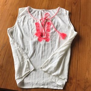 Boden white flowy tank top